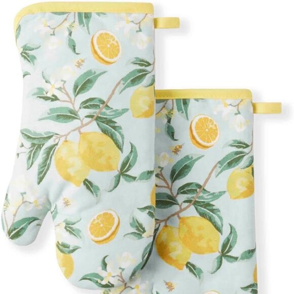 MISSING PART. Martha Stewart Lemon Whimsy Oven Mitt 2-Pack Set, Yellow, 7"x13" - Picture 1 of 4
